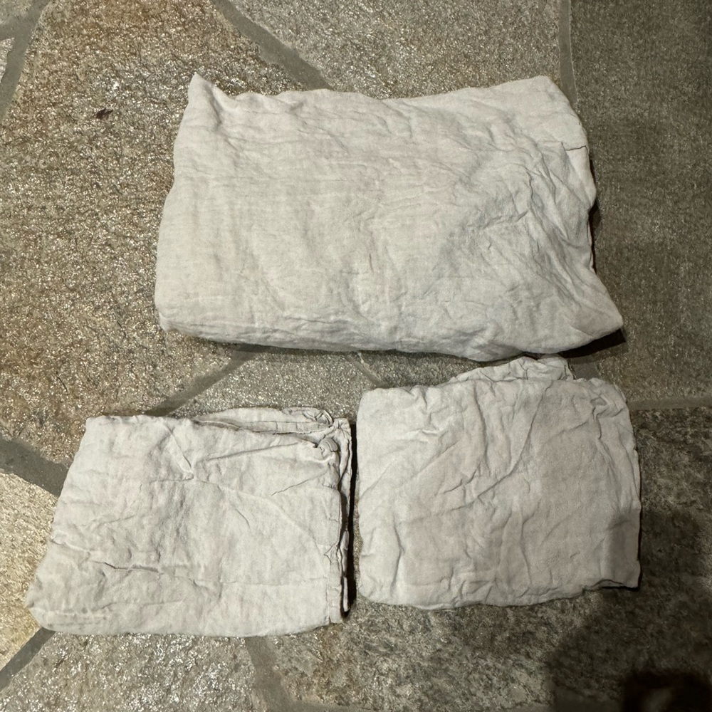 Dazed but Amazed naturals fitted sheet and two pillow cases